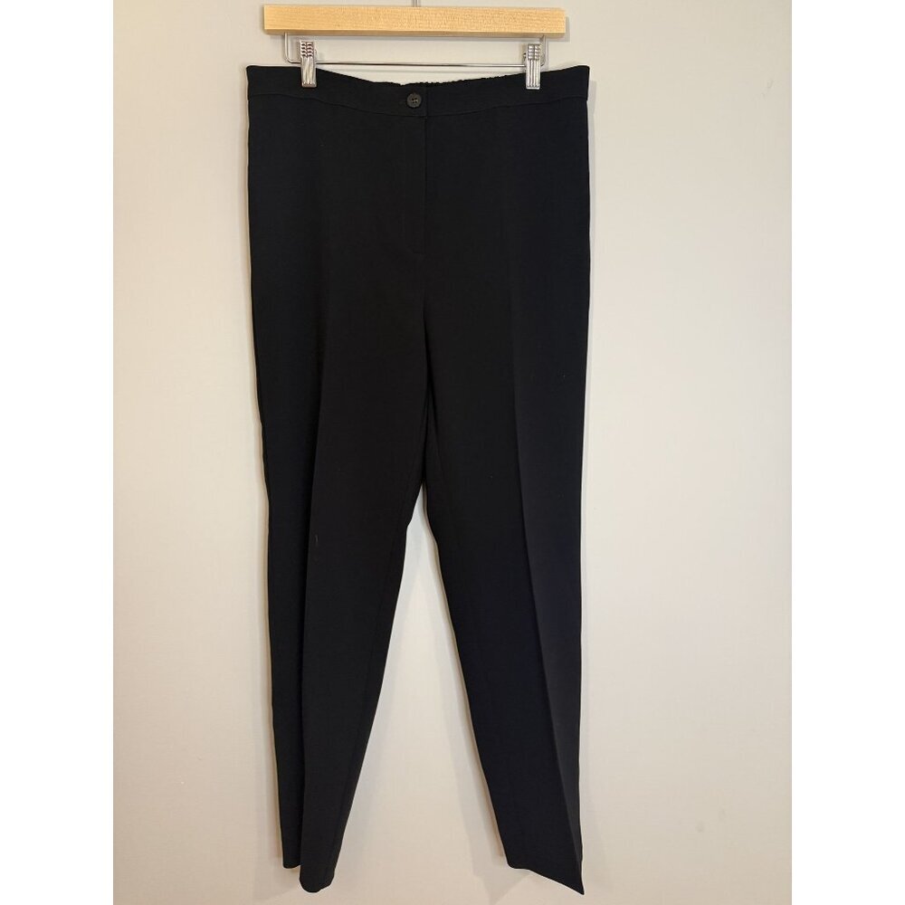NWT Marina Rinaldi Rotaia Black Trousers Straight Leg Size US 10 $355 [jb]